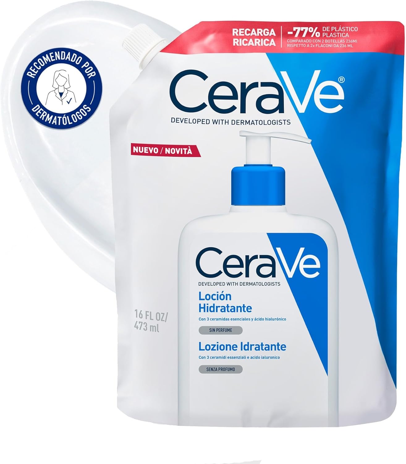 CeraVe Loción Hidratante Piel Seca a Muy Seca, Recarga 473 ml