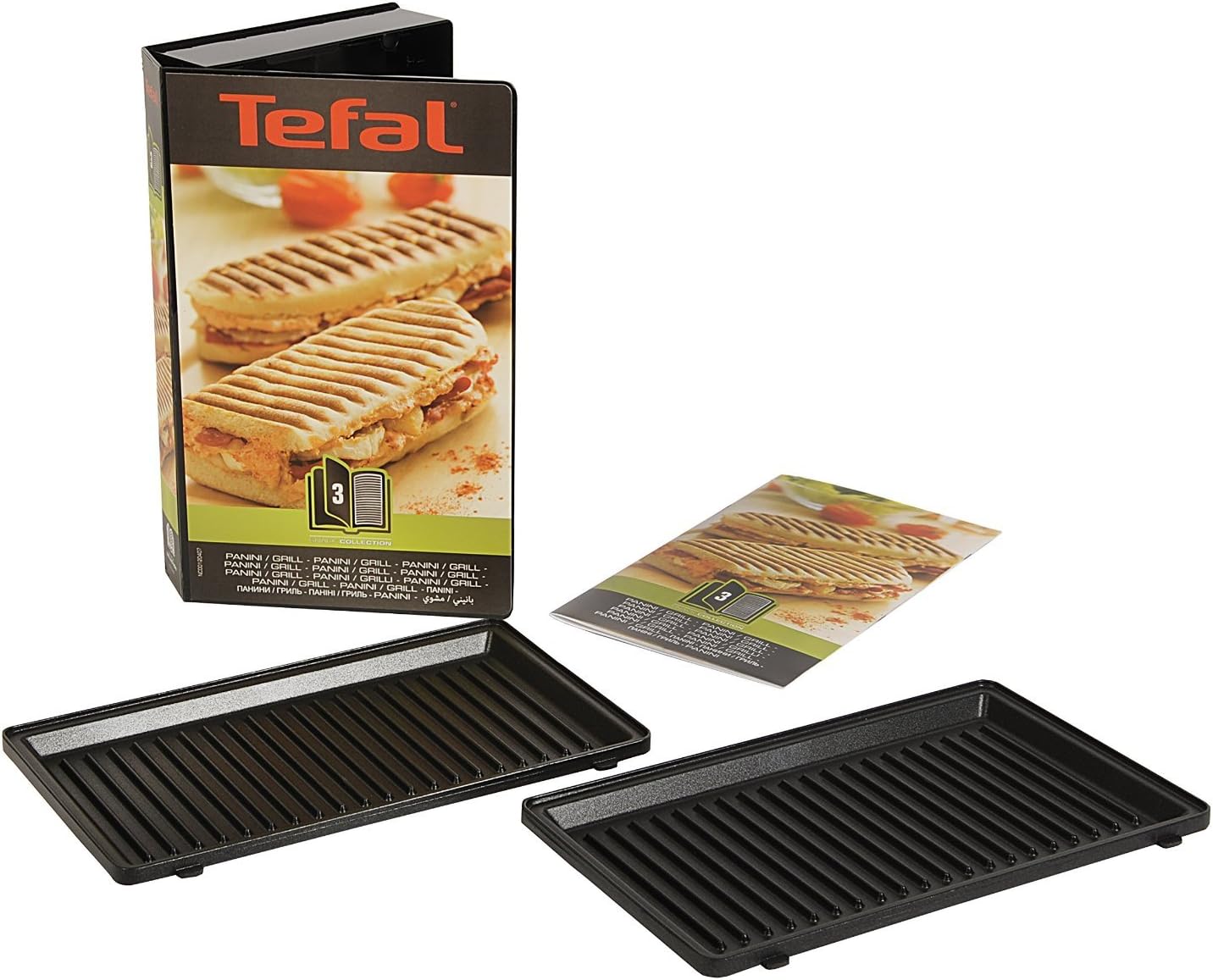Tefal Snack Collection Caja de 2 Platos Panini Grill con libro de recetas, compatible XA800312