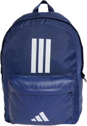 adidas Classic Three Stripes Mochila Back To School, Azul Oscuro y Blanco