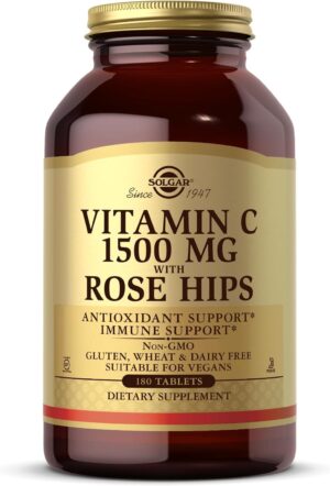 Solgar Vitamina C con Escaramujo 1500 mg, 180 comprimidos