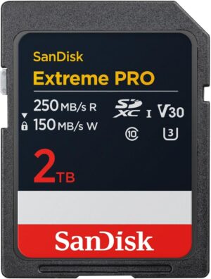 SanDisk Extreme Pro Tarjeta SDXC de 2 TB, 4K UHD, UHS-I, V30