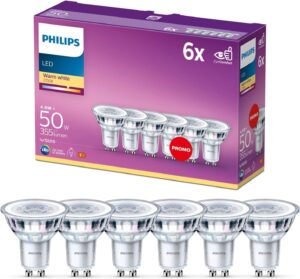 Philips Classic Foco LED PAR16 GU10 2700K 355 lm, pack de 6