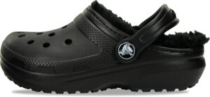 Crocs Classic Lined Clog K Zuecos Niños, negro