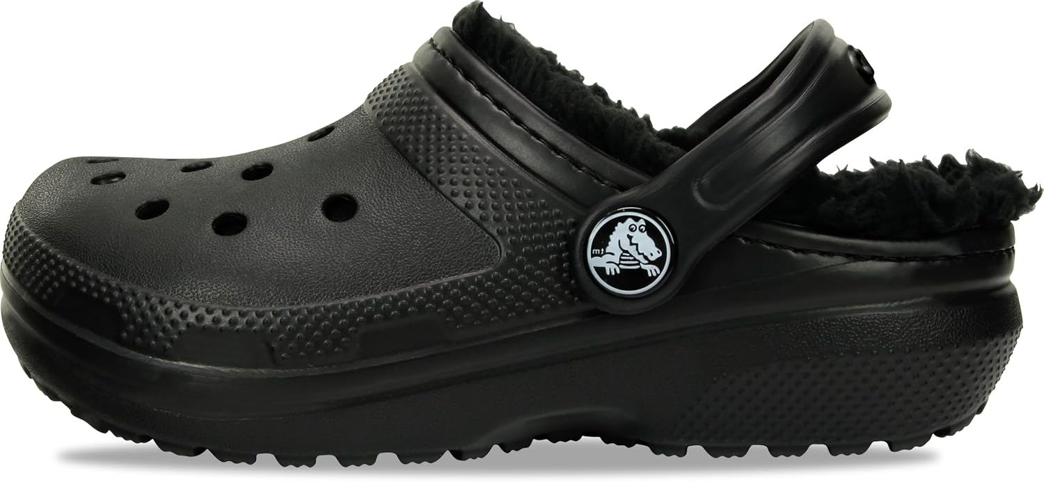 Crocs Classic Lined Clog K Zuecos Niños, negro