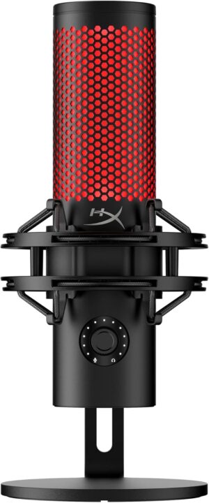 HyperX QuadCast 2 Micrófono USB para gaming, streaming y podcast, rojo