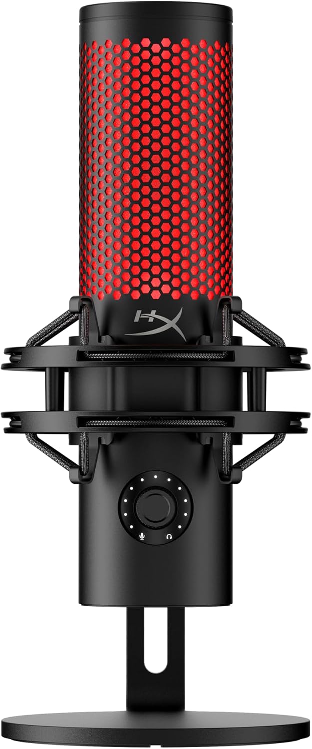 HyperX QuadCast 2 Micrófono USB para gaming, streaming y podcast, rojo