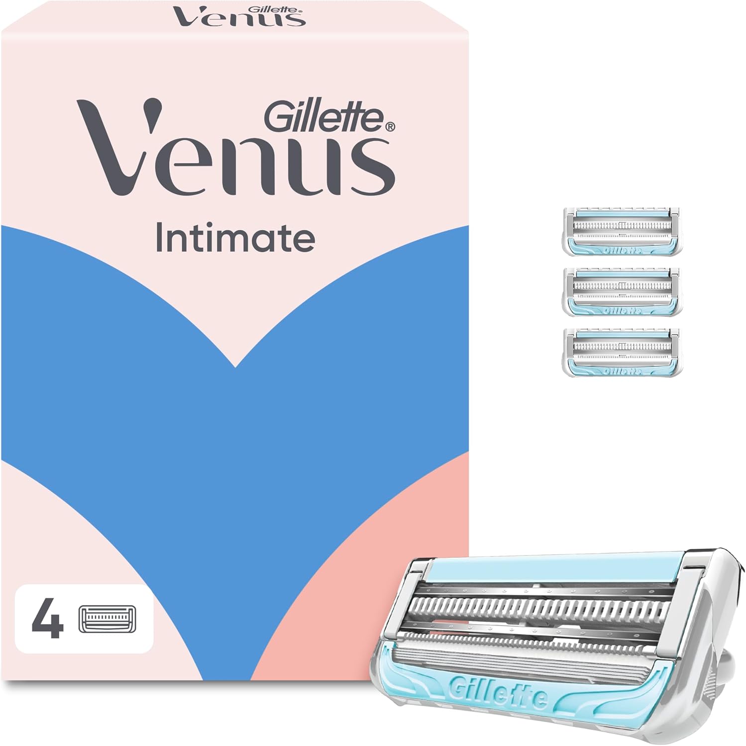 Gillette Venus cuchillas de afeitar mujer ingles y zona íntima, pack de 4 recambios