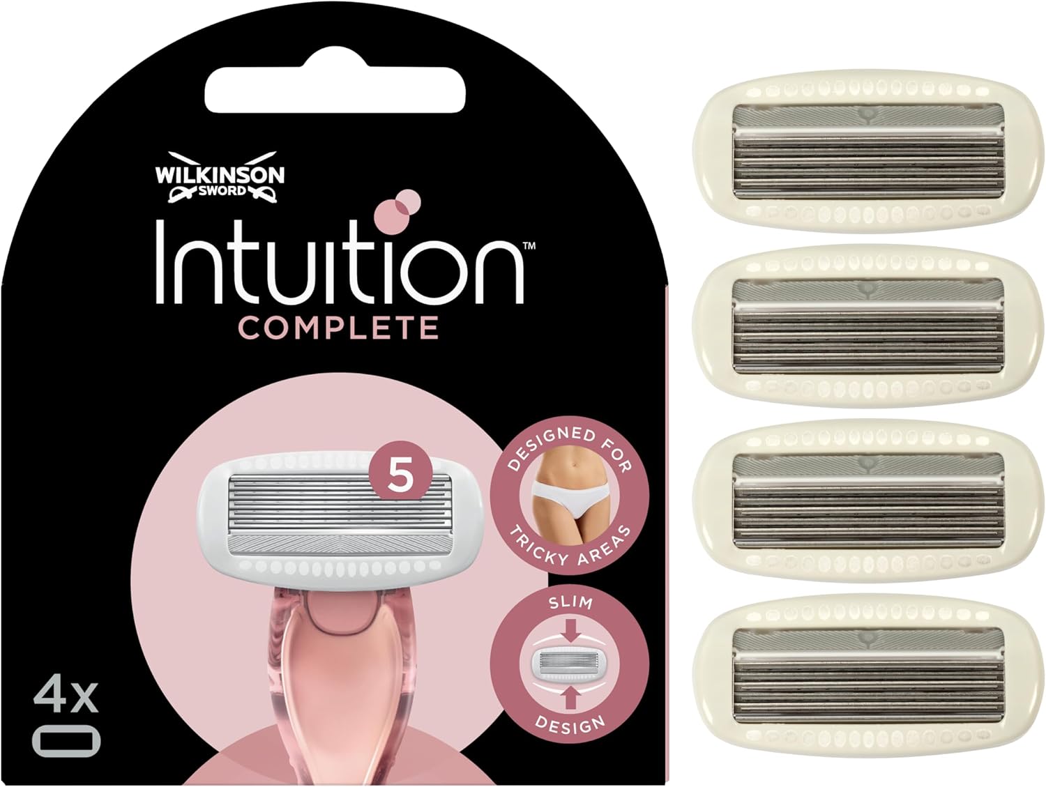 Wilkinson Sword Intuition Complete 4 Recambios de Cuchillas Depilatorias de 5 Hojas