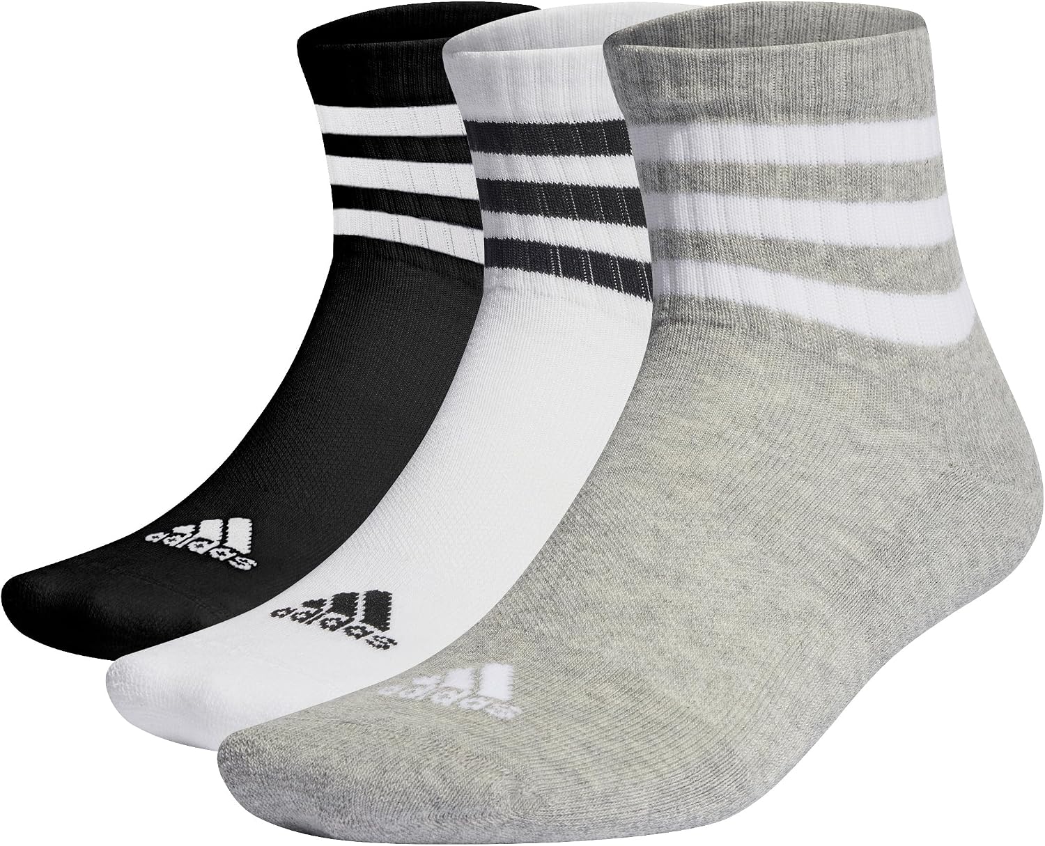 adidas 3-Stripes Cushioned Sportswear Calcetines Tobilleros, Pack de 3 Pares