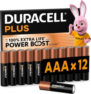 Duracell Plus AAA pilas alcalinas, pack de 12 (LR03, 1,5 V)