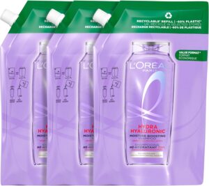 L'Oréal Paris Elvive Hidra Hialurónico Champú 72h de Hidratación, Pack de 3