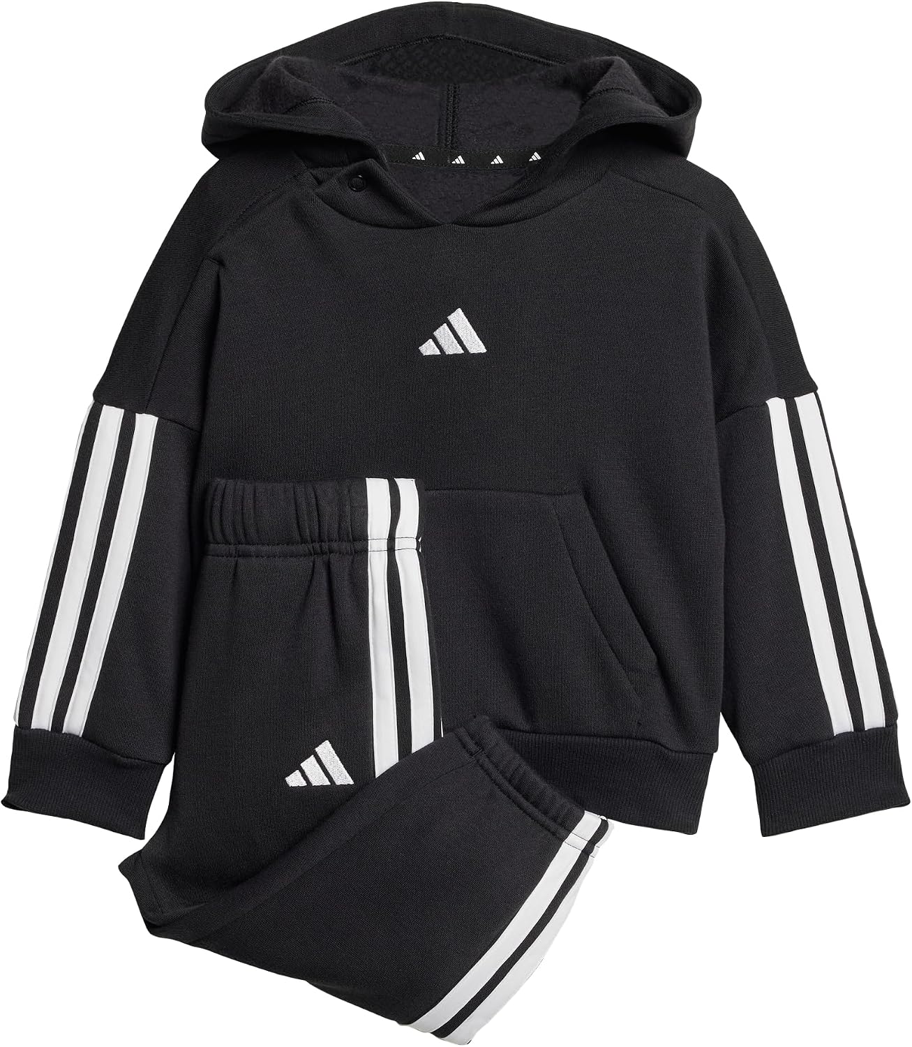 adidas Conjunto chándal Essentials con capucha para bebé, negro y blanco