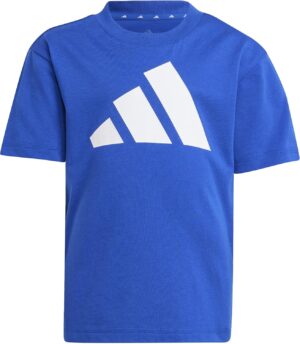 adidas Essentials Big Logo Camiseta Unisex para Niños, azul y blanco