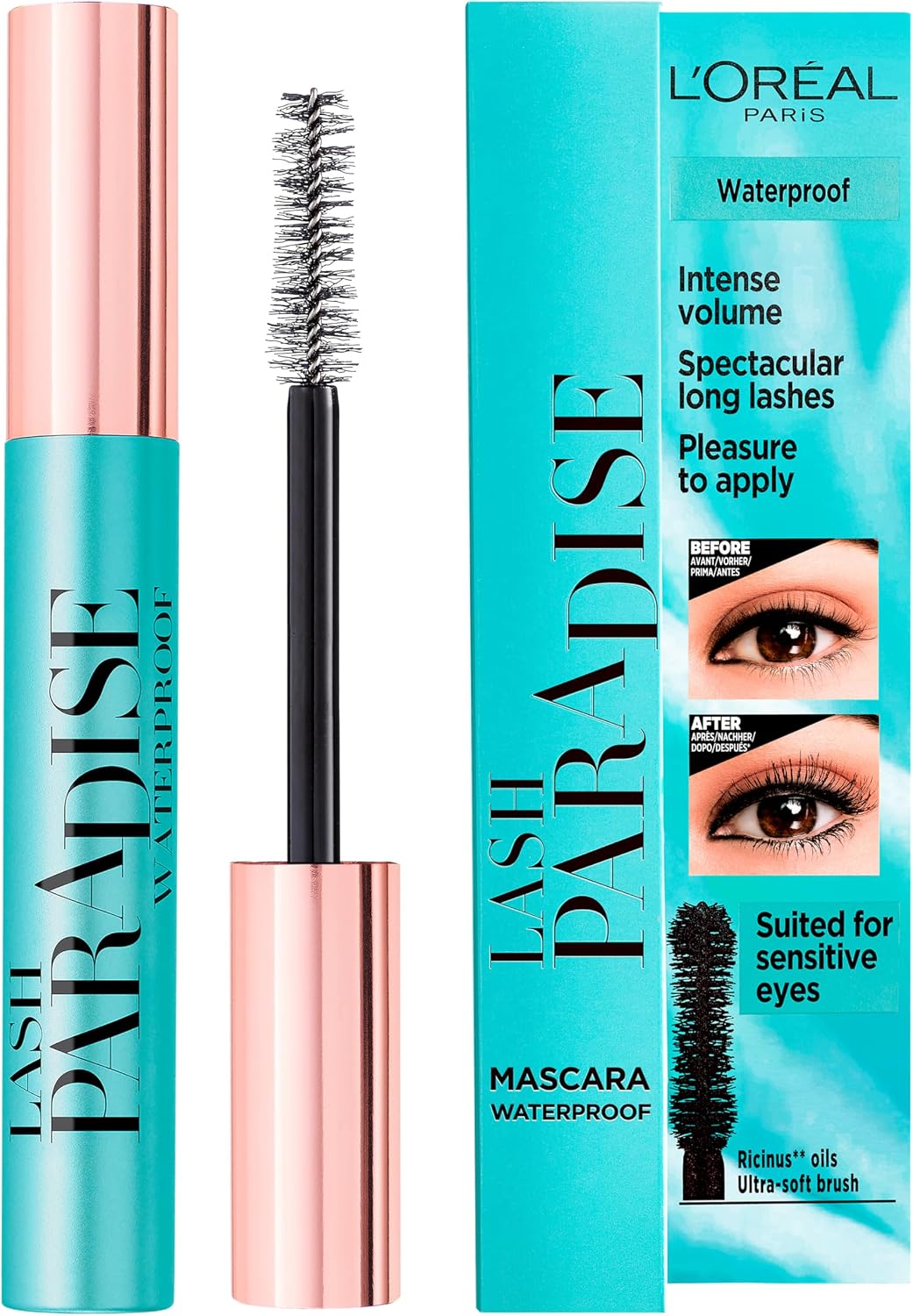 L'Oréal Paris Paradise Extatic Máscara de Pestañas Waterproof, Negro