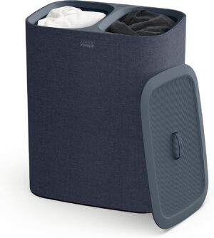 Joseph Joseph Tota Cesto de Ropa Sucia de 90 litros con Tapa, negro y azul