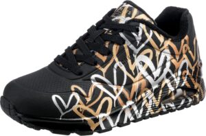 Skechers Uno Metallic Love Trainers Mujer, negro