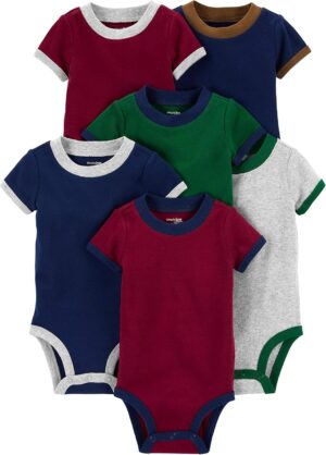 Simple Joys by Carter's Bodies de manga corta para bebé, pack de 6