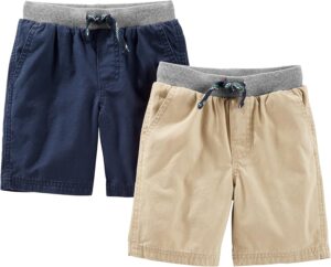 Simple Joys by Carter's Pantalones cortos de lona para bebé y niños, pack de 2